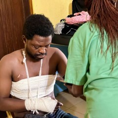 Mardochée Nsele après accident  